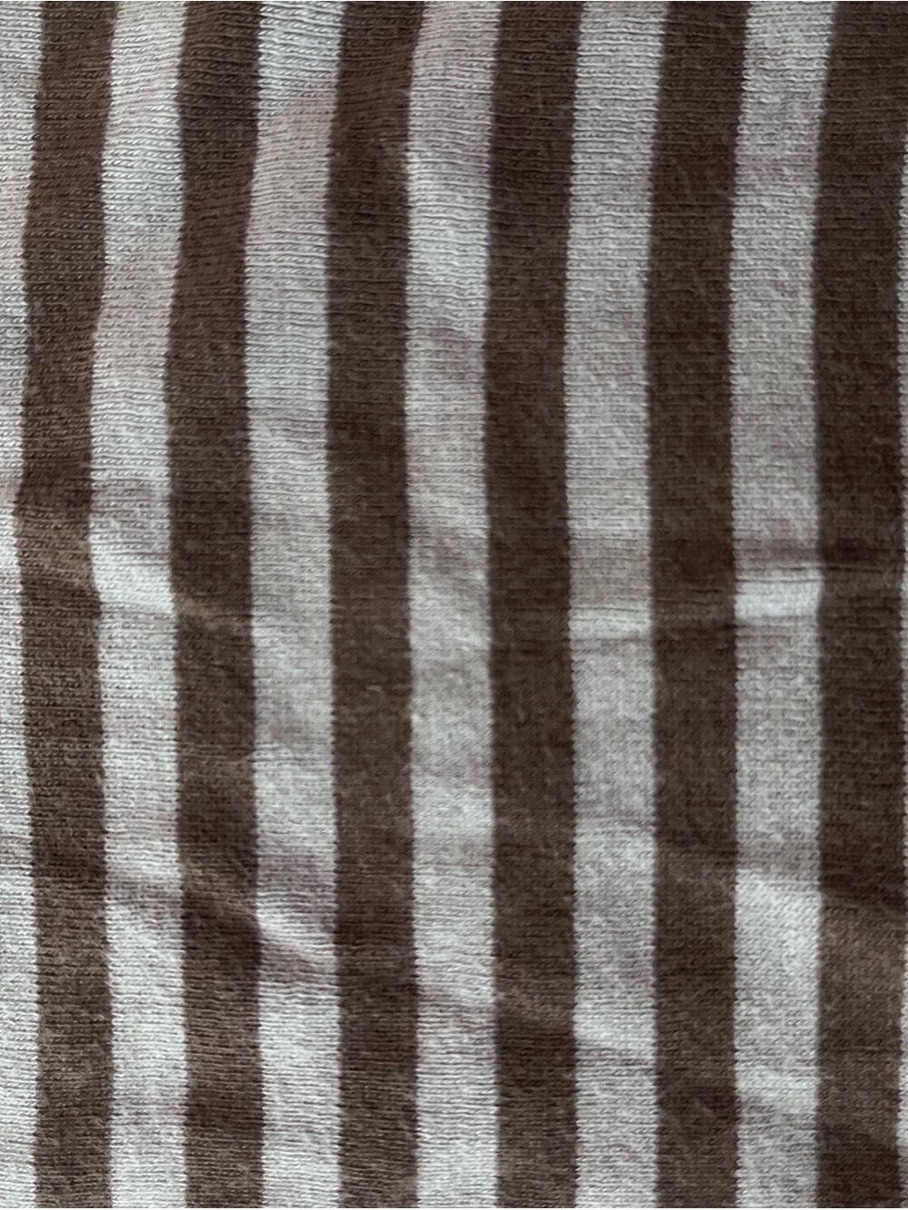Brandy Melville Brown and Cream Striped Tee